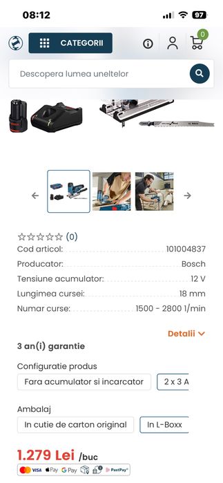 Pendular Bosch GST 12V-70 cu 2 ac .de 3 ah si inc-Nou