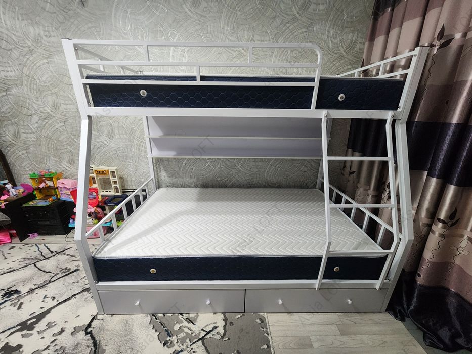 Двухъярусная Кровать Металлическая, Евро Стиле, Темир Кровать,