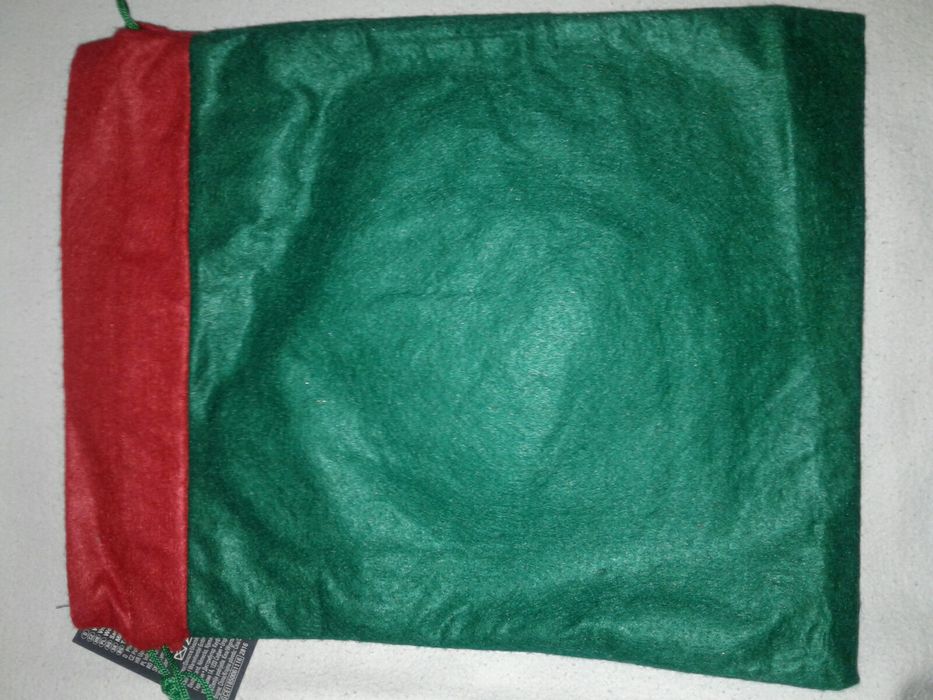 Saculet de Mos Craciun, nou, R/V, 33x27cm, imprimeu, snur