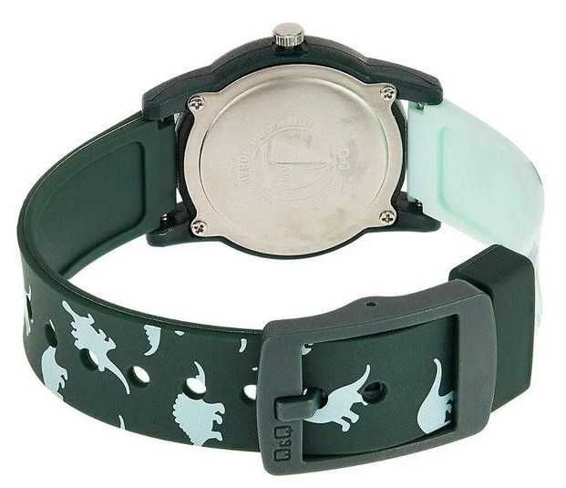 Детски Часовници Q&Q 10 BAR. Водоустойчив и Изключително Здрав Детски Часовник QQ.Динозавър Розов и Черен. Подарък за Първи Часовник на Момче и Момиче