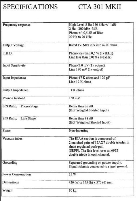 Copland CTA 301 MKII лампов предусилвател
