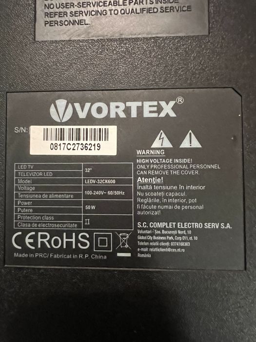 TV led Vortex V32CK600 defect