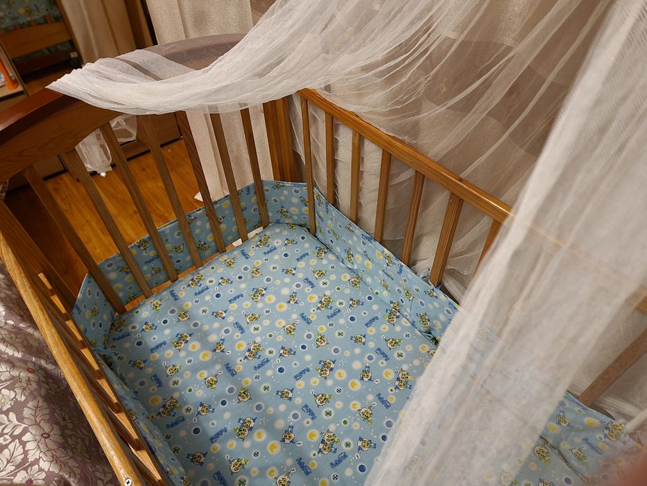 Манеж кроватка из дерева