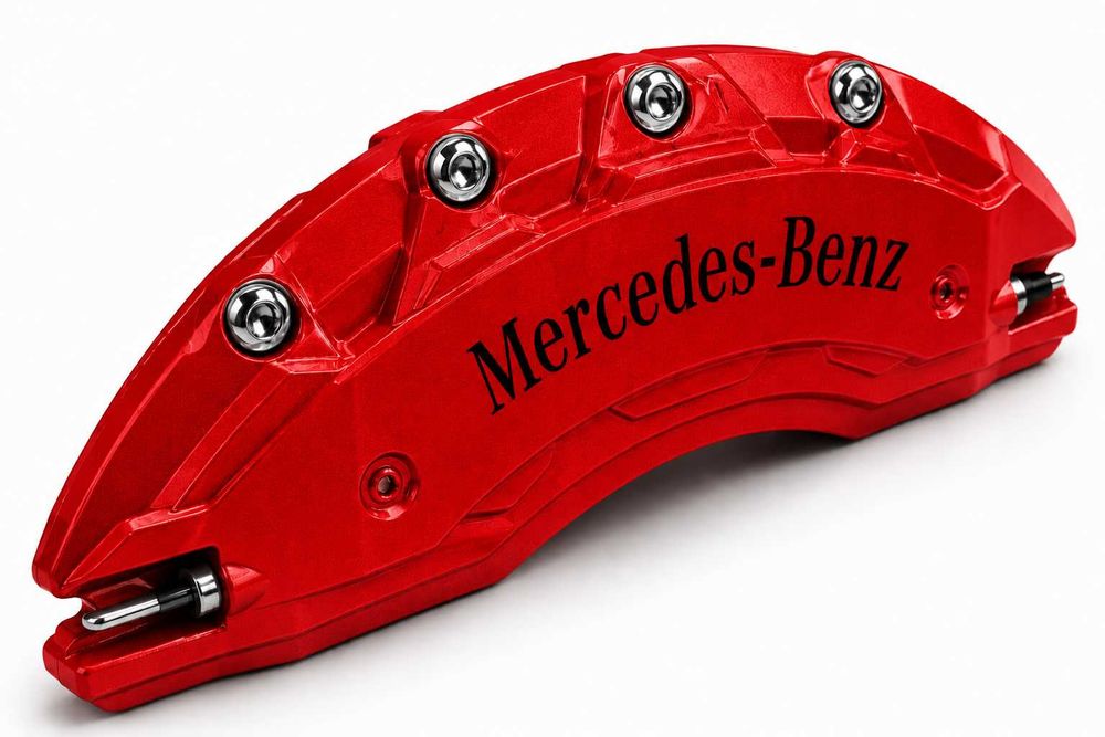 Метални капаци за спирачни апарати Mercedes-Benz – 4 броя, червен цвят