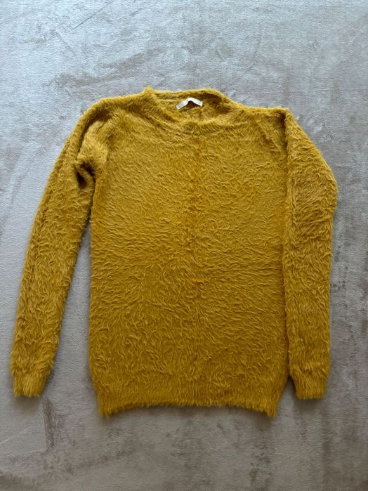 Мек пуловер, цвят горчица