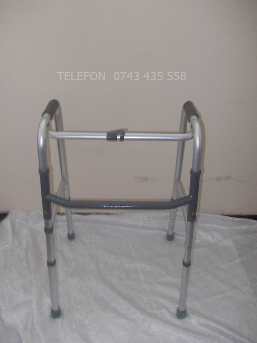 Cadru ajutor mers,pliabil,inaltime reglabila,din aluminiu,pt persoane cu handicap locomotor dizabilitati, tineri sau batrani seniori bunici în vârstă