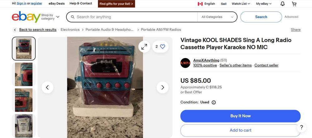 KOOL SHADES кассетный магнитофон США