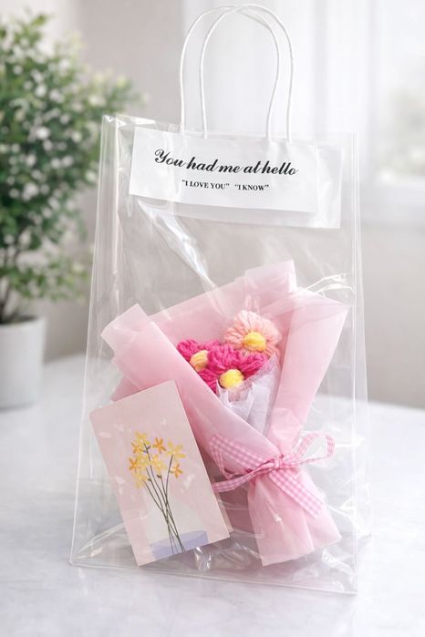 Букет на 8-марта вязанный