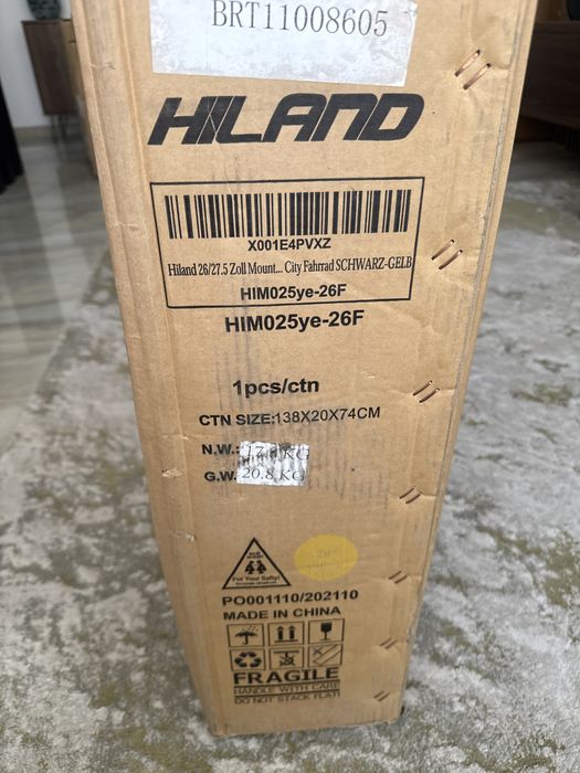Bicicletă mountain bike Hiland de 27,5 inchi, cu cadru din aluminiu de 457 mm, transmisie cu 27 de viteze, frâne hidraulice pe disc, Noua