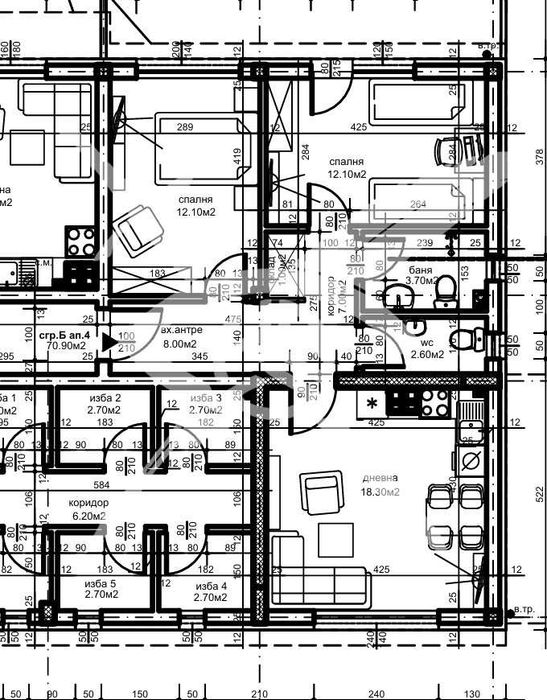 Тристаен апартамент Христо Смирненски