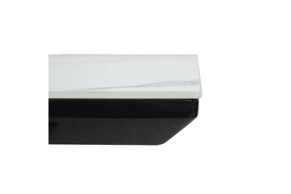 Голяма разтегателна маса Palan, MDF, бял мрамор, 160-200x80x77cm