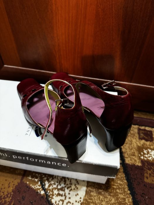 Туфли кожаные вишневые
