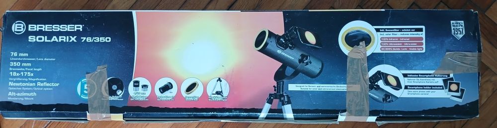 Telescop astronomic Bresser Solarix 76/350 cu filtru solar pe montura AZ