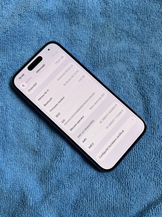 iPhone 16 128Gb 100Baterie 148Cicluri Impecabil Ultra marine
