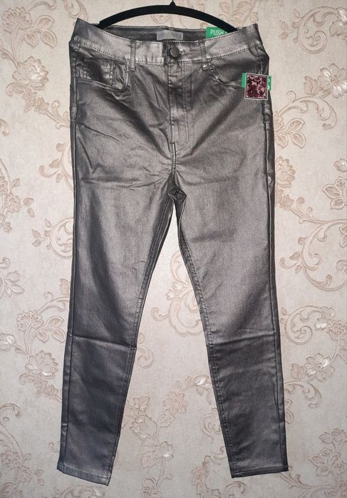 Blugi argintii metalizați damă