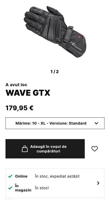 Held Gore-Tex Black  mănuși de motocicletă, ATV, piele/textil nr 10 XL