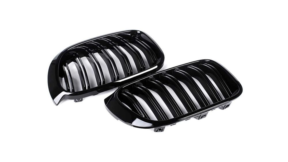 Set 2 grile duble, negru lucios, M Design pentru BMW X3 F25 Facelift