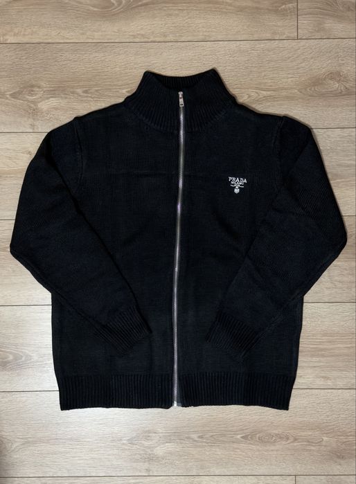 PRADA knitted zip up cardigan