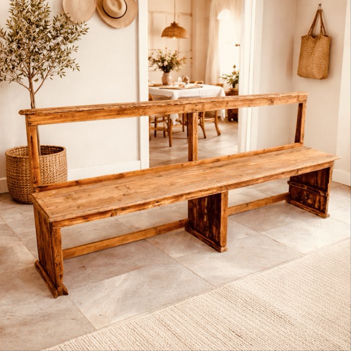 Антикварна италианска дървена пейка от края на Х|Х век