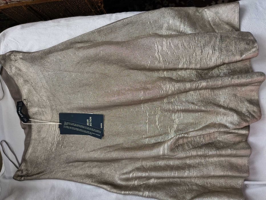 Zara златна дамска пола, Дамска блуза  Juicy Couture и YAL New York- нова