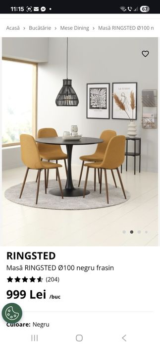 2 buc Masa rotunda Jysk ringsted Noi sigilate