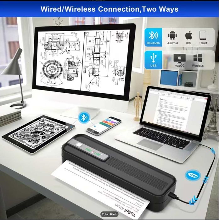 Преносим термален принтер NETUM – без мастило