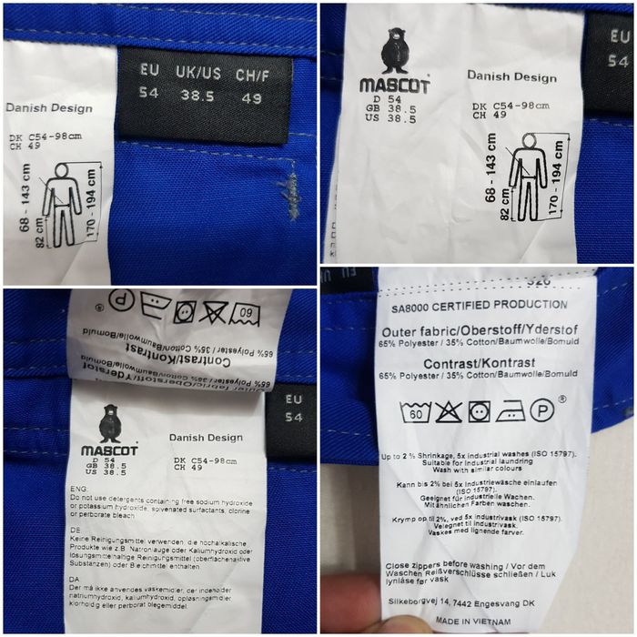 Pantaloni MASCOT Danish Design Noi, salopeta ca Engelbert Strauss  54