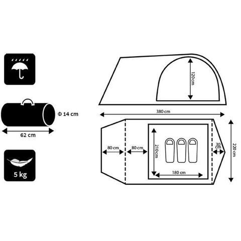 Cort Camping pescuit vacanta drumetii Peme Taurus 3 Pers Nou Sigilat