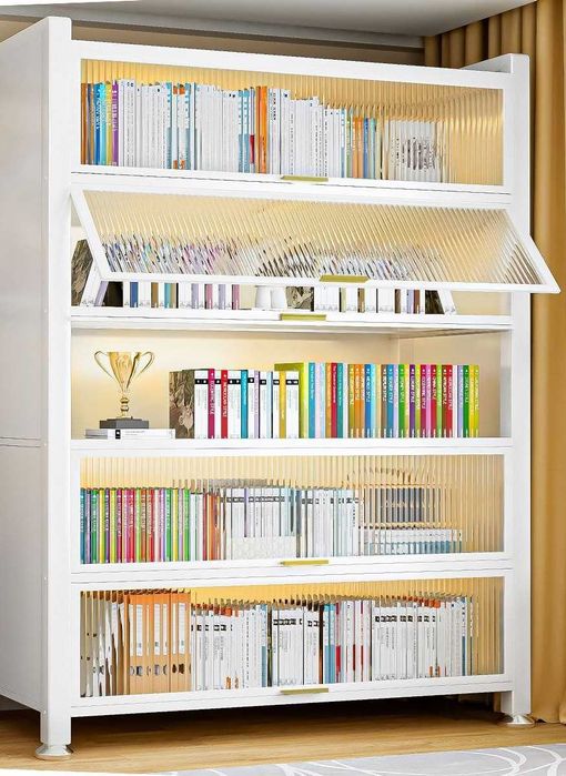 Книжный шкаф с откидной дверцей — прочный, пылезащитный