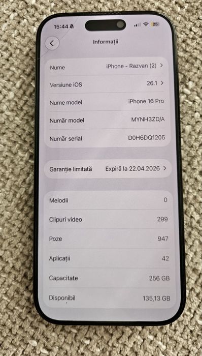 Iphone 16 pro 256gb Black Titanium
