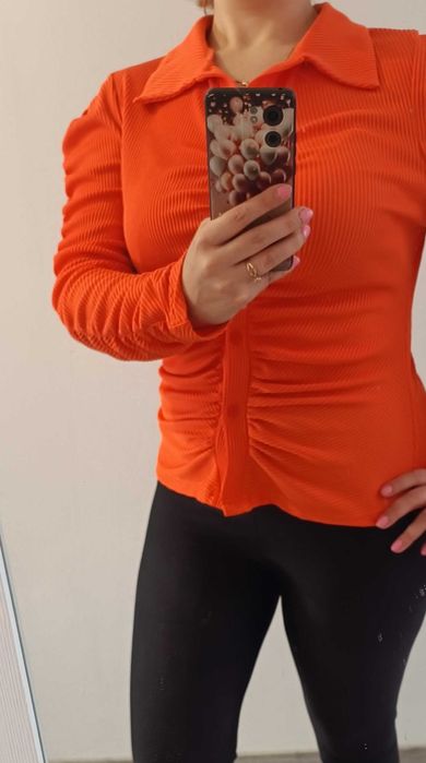 Cămașă modernă damă, cu efect de încrețire