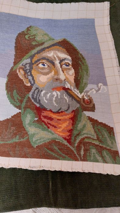 Гоблен "Старецът с лулата" ръчно шит