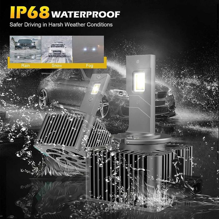 Set 2 Becuri LED Faruri D3S CANBUS 70W 30000LM 6000K Conversie HID LED