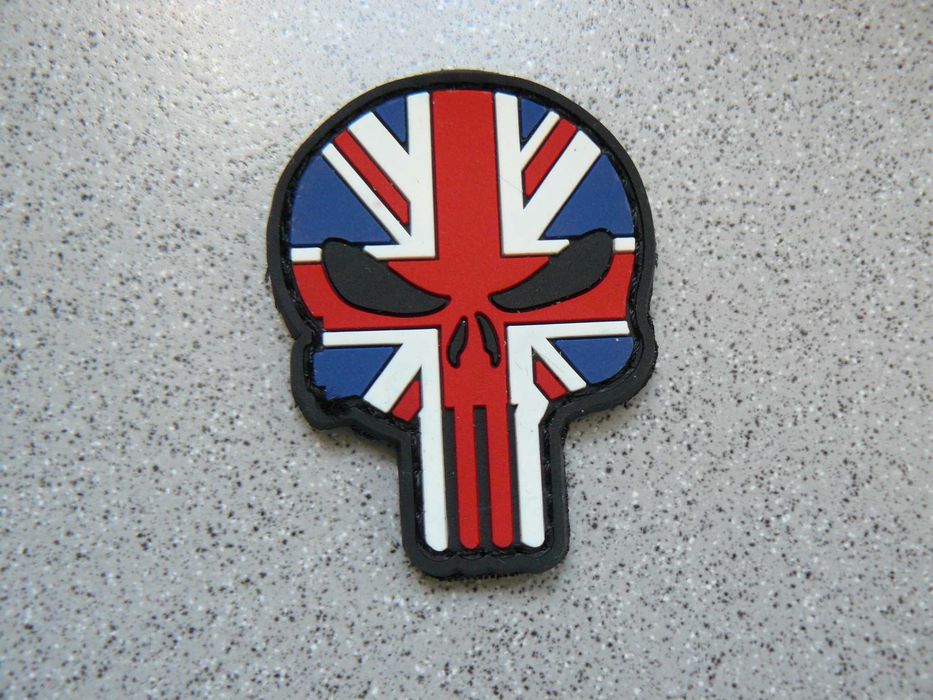 3 Bucati Patch Diferite Craniu Cu Steag / Punisher Italy,Germay,England