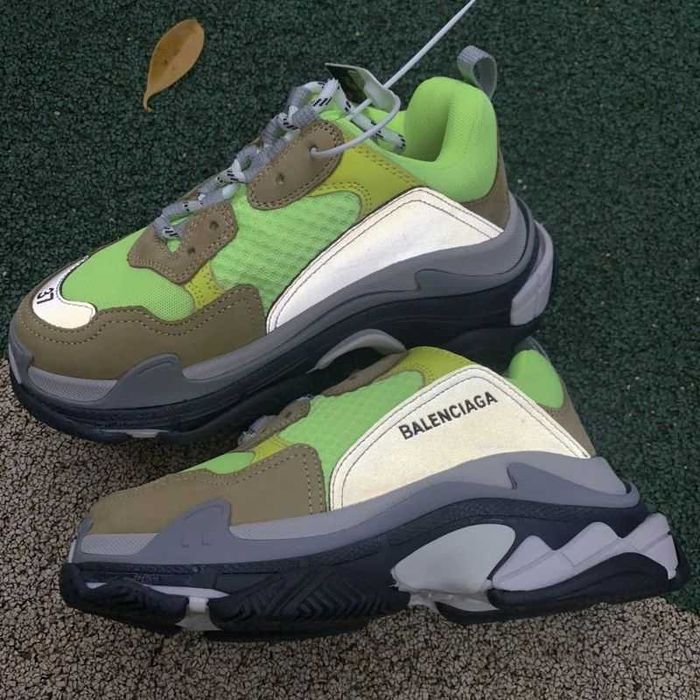 Balenciaga Triple S - Tan/Dark Green/Lime