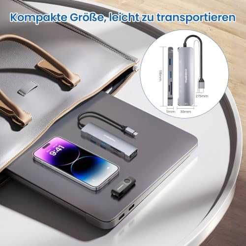 Нов хъб USB C адаптер 5 в 1 HDMI USB 3.0 USB 2.0 SD Micro SD за лаптоп