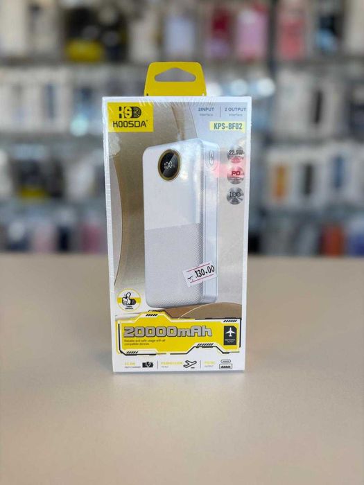 Baterie Externa Premium, 20.000 mAh ,22.5W PD USB TIP C ,AFISAJ