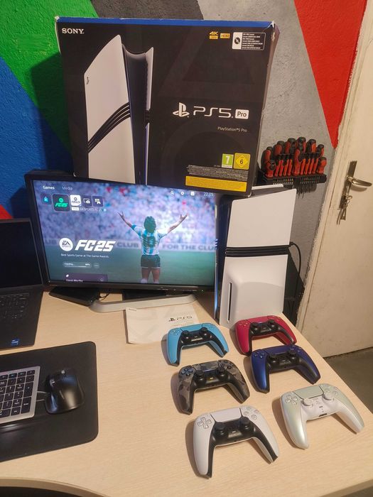 С ГАРАНЦИЯ 1Г Sony PlayStation 5 PRO PS5 с 2TB SSD диск Профилактиран White Бял Плейстейшън 5 Про PS5 Конзола Игра ПС5 Плейстейшан без дрифтове