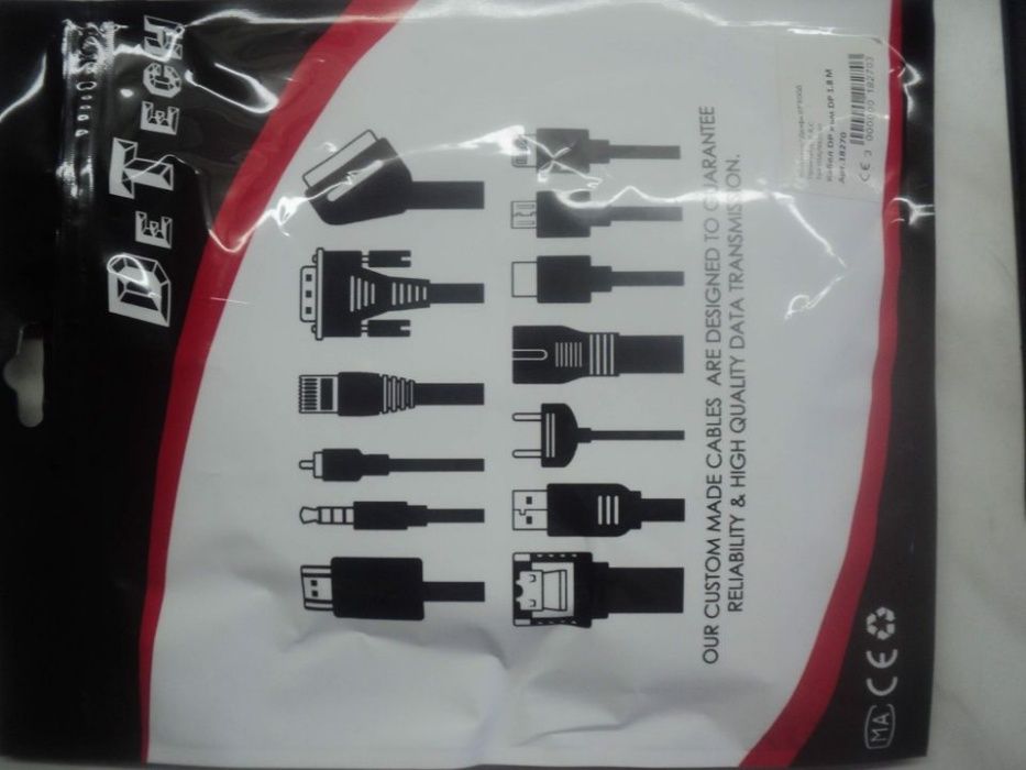 Cablu Display Port DeTech DP DP M/M 14+1 Cupru 1.8м Negru NOU