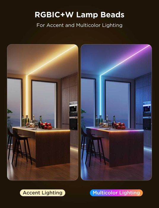 ЧИСТО НОВО Govee COB LED лента Pro, 3 метра LED светлини съвместими...