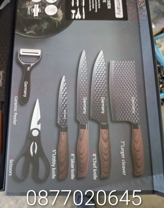Комплект кухненски ножове 6 части. Много остри. Made for Germany. Germ