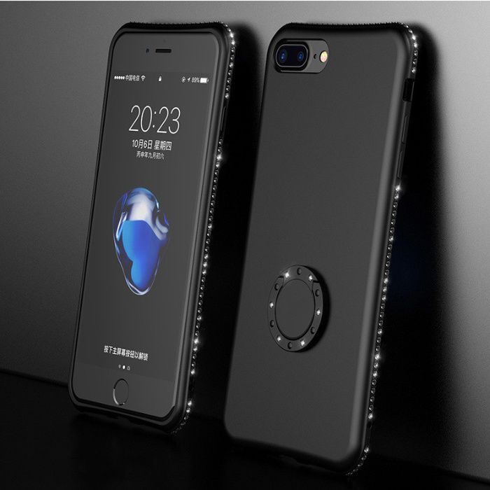 Husa + pietricele + inel magnetic iPhone 7 / 8 / SE 2020