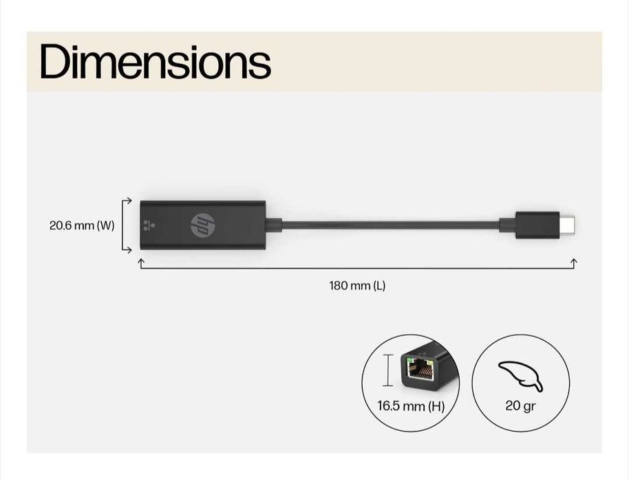 Adaptor HP USB-C to RJ45