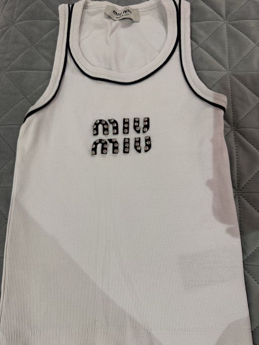 Дамски бял потник Miu Miu