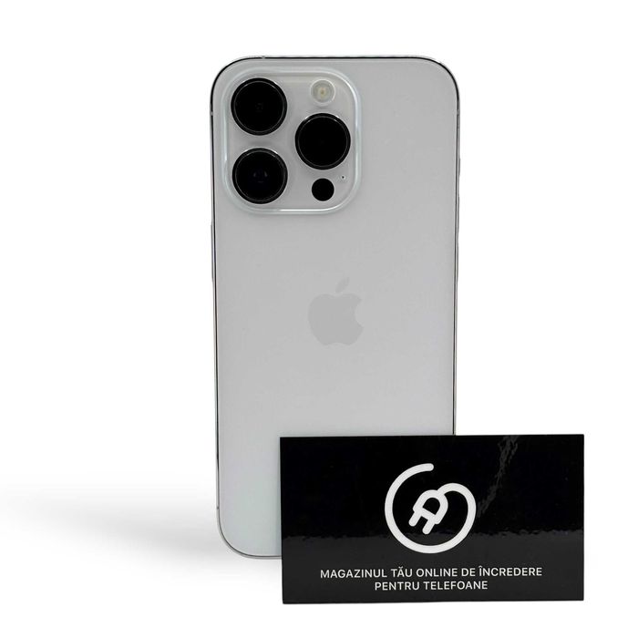 iPhone 14 Pro 100% 128Gb Silver Excelentă +24 Luni Garanție/Apple Plug