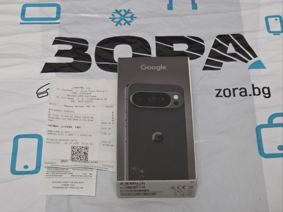КАТО НОВ 256GB Google Pixel 10 Pro Гаранция Зора 2027г. Black | Черен
