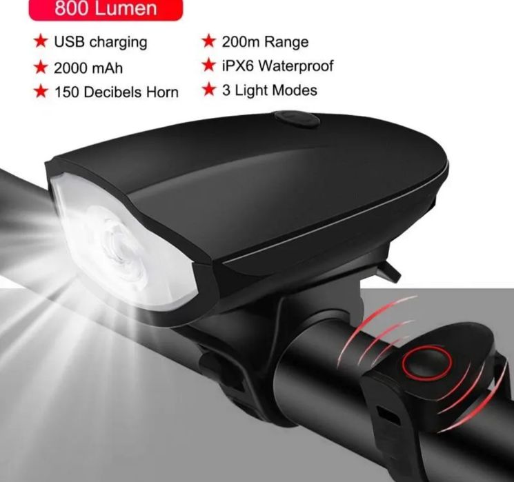 Презареждащи фарове за велосипеди с звукови ефекти