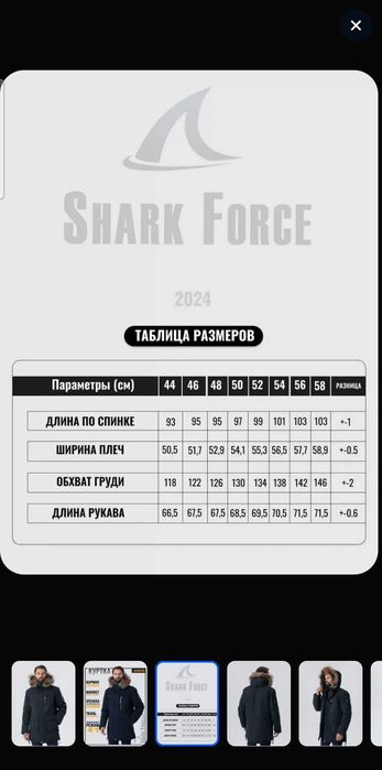 Парка мужская shark force