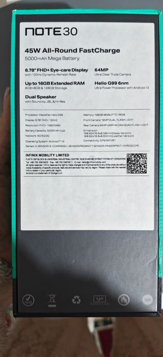 Продам телефон  Infinite note 30