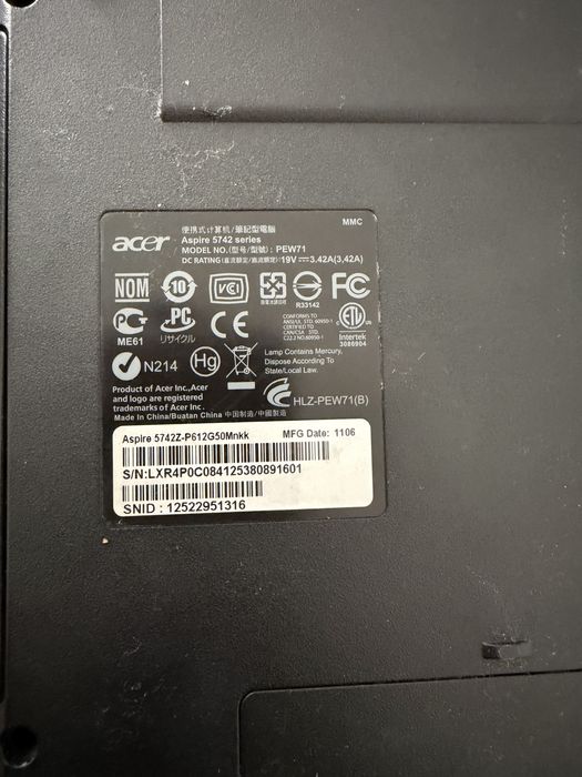 Kompyuter Noutbuk Acer kottasi
